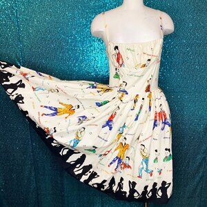 Bernie Dexter S/M Rockabilly Idol White Retro Style Strappy Cotton Dress Elvis